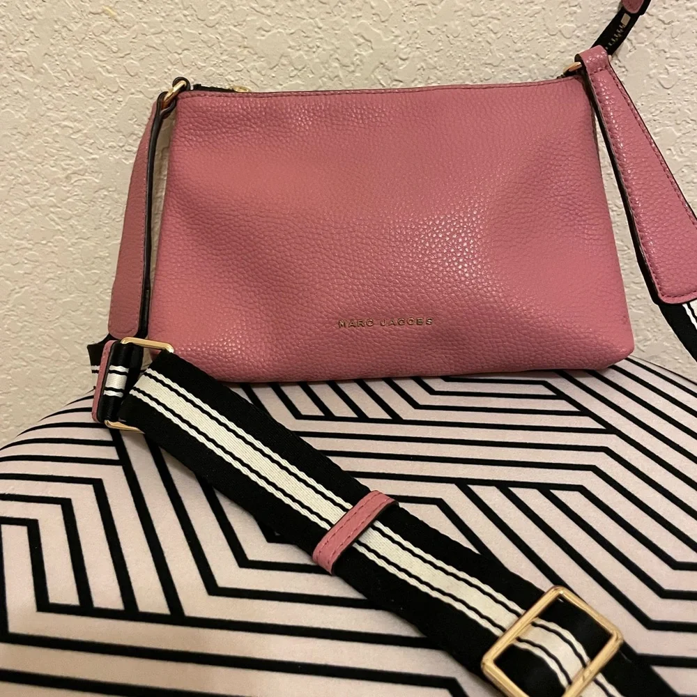 Marc Jacobs Pink Crossbody Bag with Striped Strap - Picture 5 of 8